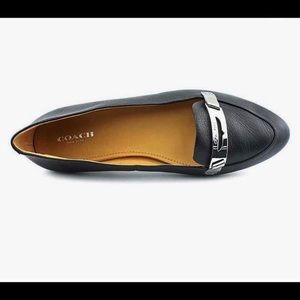 COACH Ruthie Black Pebble Grain Leather Loafers